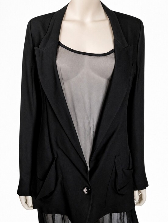 Maison Martin Margiela Jackets & Blazers - MAISON MARTIN MARGIELA | Archival Deconstructed Draped Black Blazer Jacket US 2